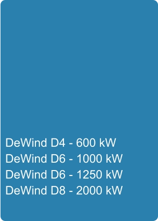 DeWind D4 - 600 kW DeWind D6 - 1000 kW DeWind D6 - 1250 kW DeWind D8 - 2000 kW