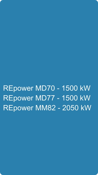REpower MD70 - 1500 kW REpower MD77 - 1500 kW REpower MM82 - 2050 kW